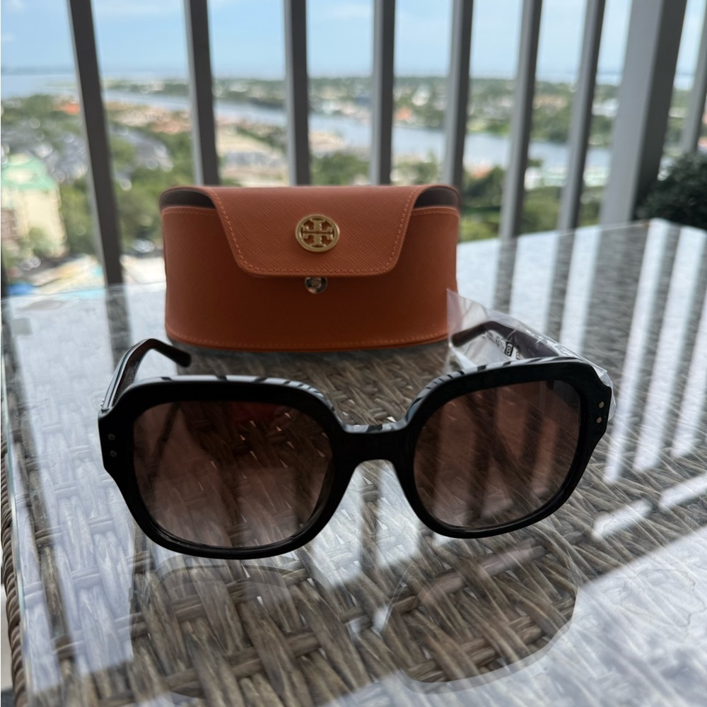 Tory Burch Black and Orange Sunglasses with Designer Flair